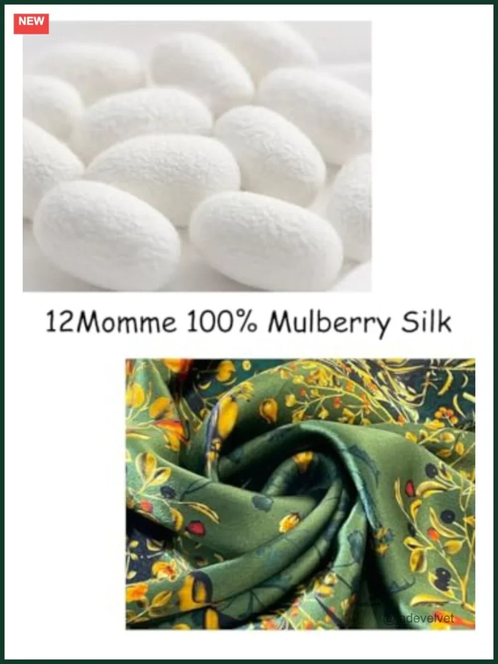 100% Pure Mulberry Silk Small Square Scarf 21x21 Lightweight Neckerchief